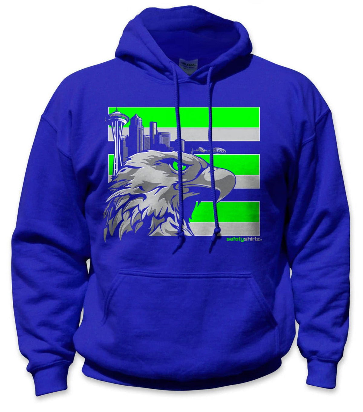 Safetyshirtz Throwback Seattle HV Stripe Hoodie - Work World - Workwear, Work Boots, Safety Gear