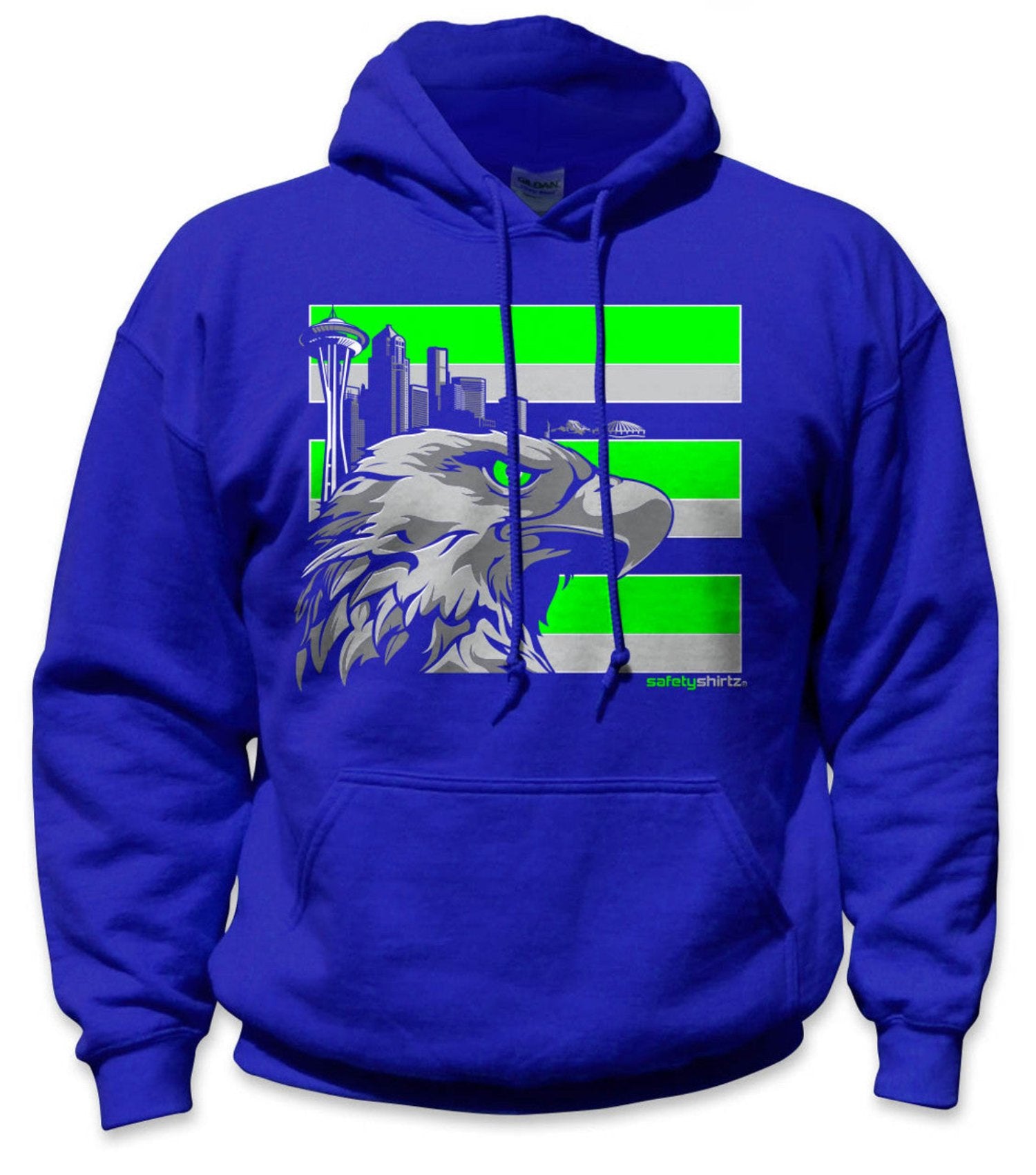 SafetyShirtz Throwback Seattle Hi-Vis Stripe Hoodie - Work World - Workwear, Work Boots, Safety Gear