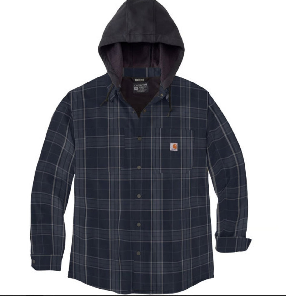 Carhartt Men&#39;s Flannel Fleece-Lined Snap Hooded Shirt Jac - Work World - Workwear, Work Boots, Safety Gear