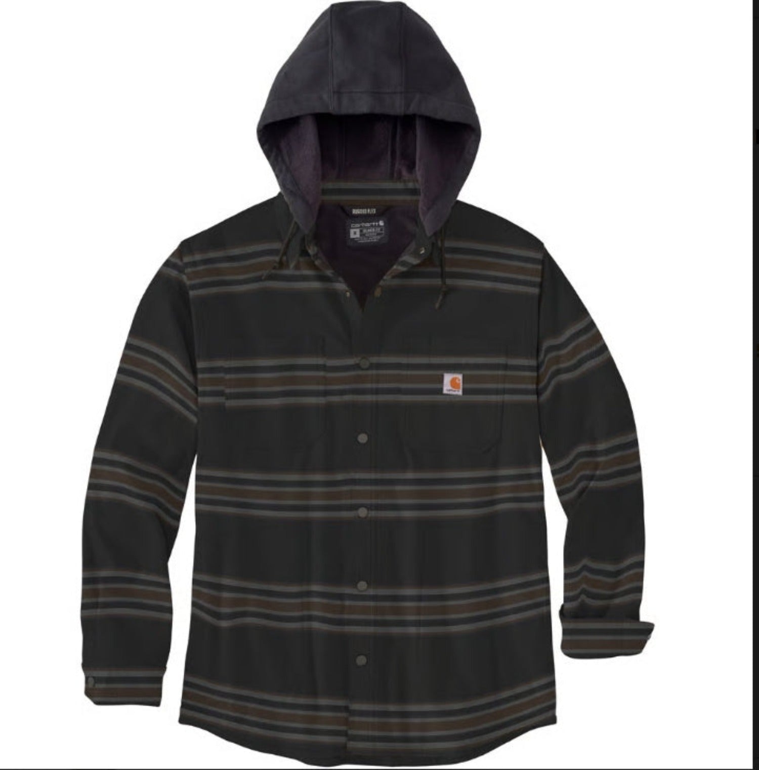 Carhartt Men's Flannel Fleece-Lined Snap Hooded Shirt Jac - Work World - Workwear, Work Boots, Safety Gear