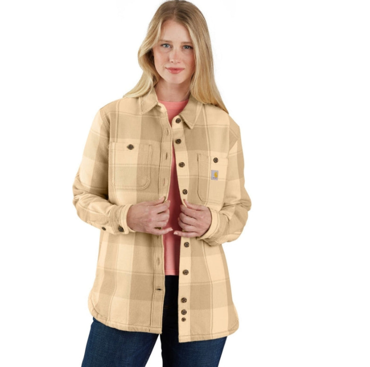 Carhartt Women&#39;s Loose Fit Twill Button-Down Shirt Jac - Work World - Workwear, Work Boots, Safety Gear