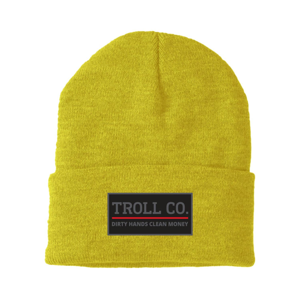 Troll Co. Premium &quot;Dirty Hands, Clean Money&quot; Patch Knit Beanie - Work World - Workwear, Work Boots, Safety Gear