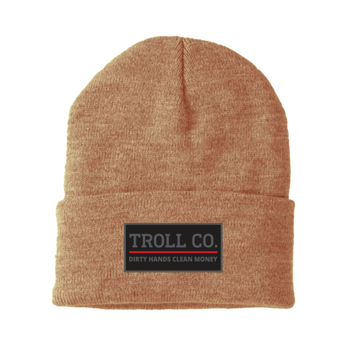 Troll Co. Premium &quot;Dirty Hands, Clean Money&quot; Patch Knit Beanie - Work World - Workwear, Work Boots, Safety Gear