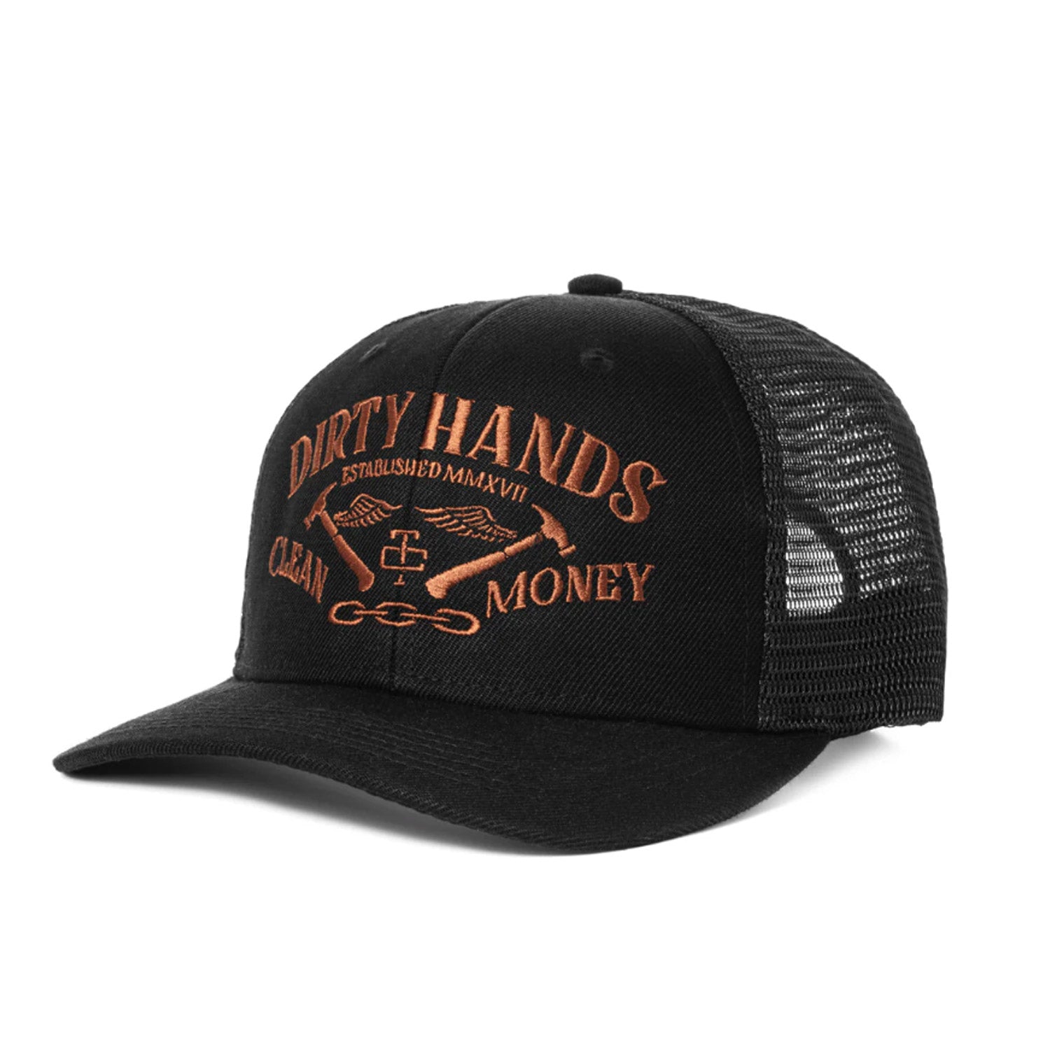 Troll Co. Catena "Dirty Hands Clean Money" Curved Brim Snapback Cap - Work World - Workwear, Work Boots, Safety Gear