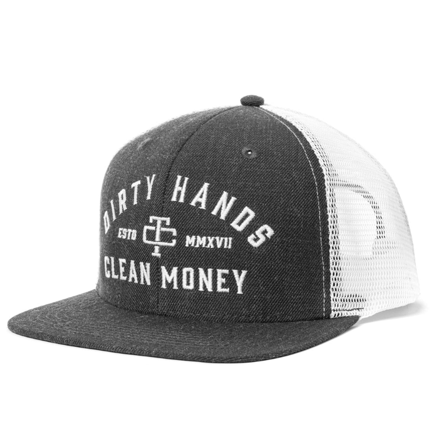 Troll Co. Catena "Dirty Hands Clean Money" Curved Brim Snapback Cap - Work World - Workwear, Work Boots, Safety Gear