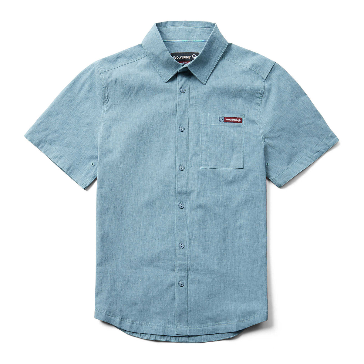 Wolverine Men&#39;s Grayson Button-Down Chambray Short Sleeve Work Shirt - Work World - Workwear, Work Boots, Safety Gear