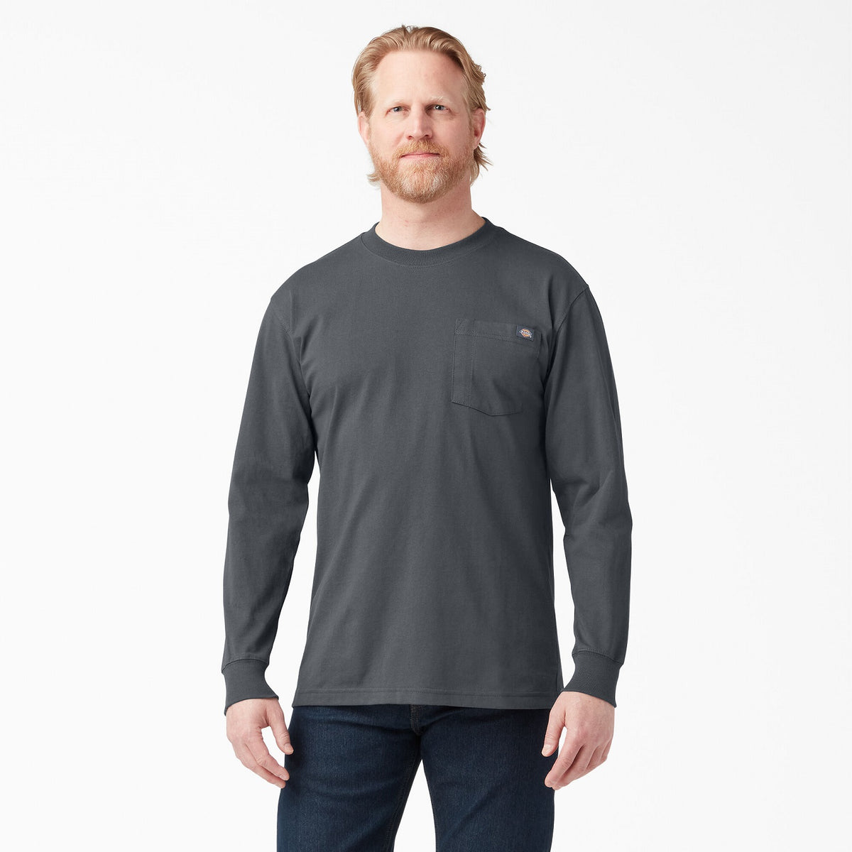 Dickies Men&#39;s Heavyweight Long Sleeve Crew Neck T-Shirt - Work World - Workwear, Work Boots, Safety Gear