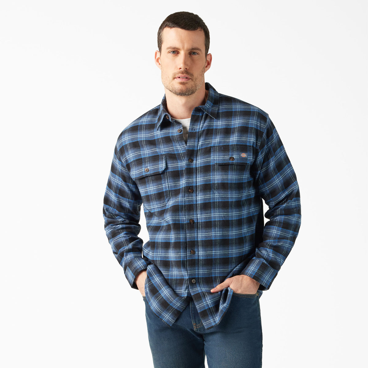 Dickies Men&#39;s Flex Long Sleeve Flannel Shirt - Work World - Workwear, Work Boots, Safety Gear