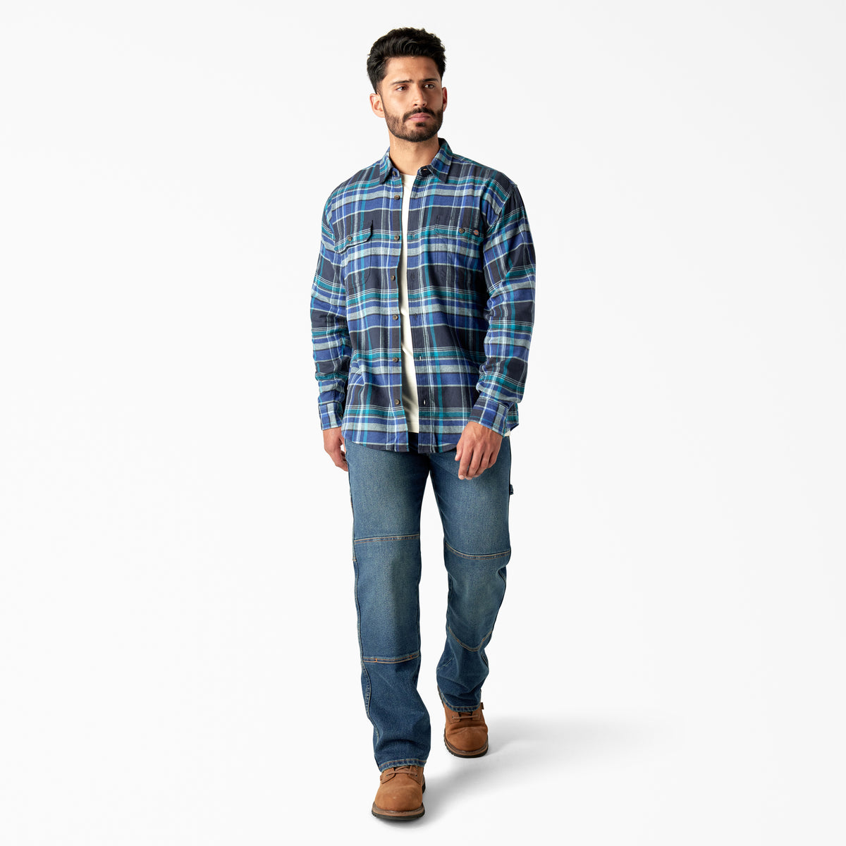 Dickies Men&#39;s Flex Long Sleeve Flannel Shirt - Work World - Workwear, Work Boots, Safety Gear