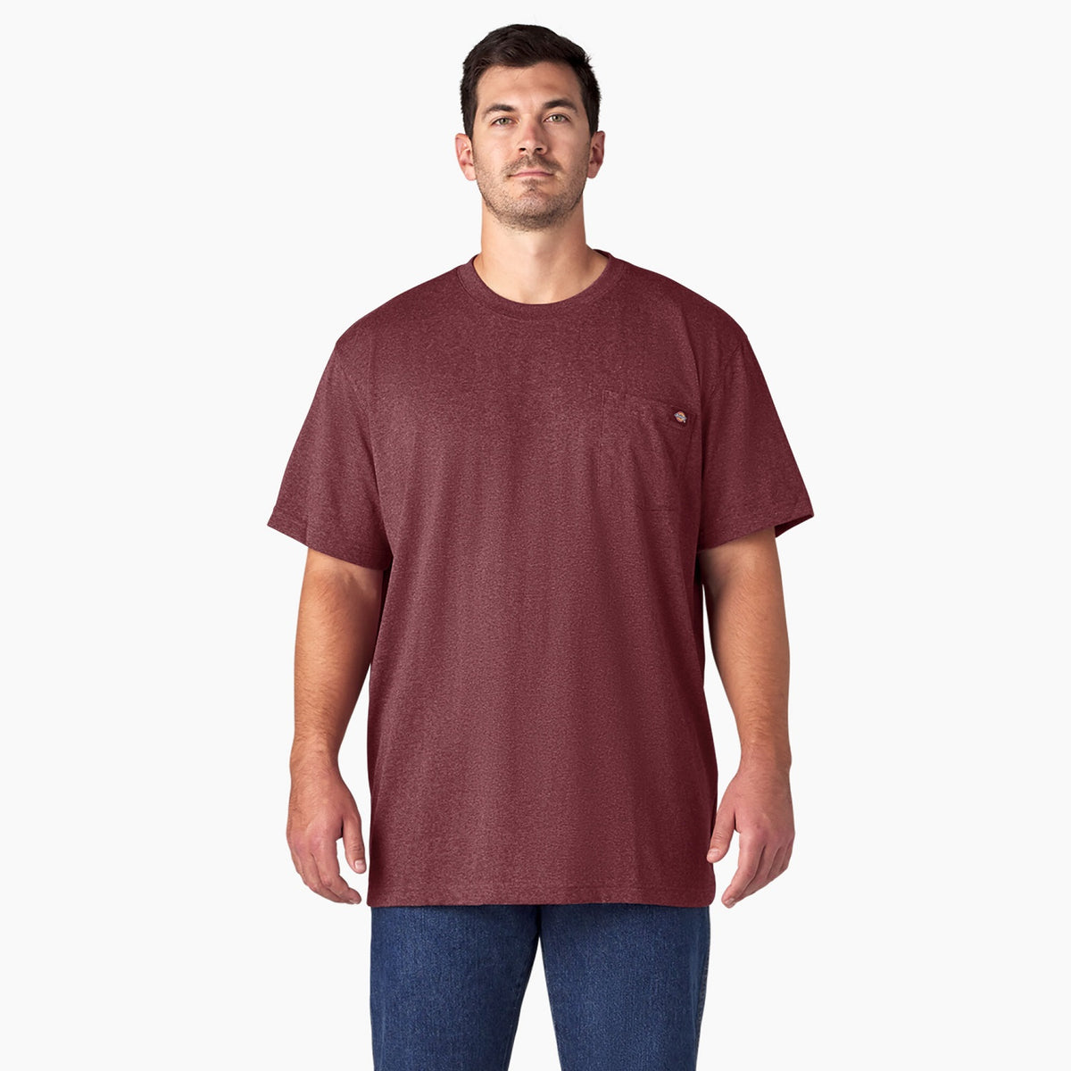 Dickies Men&#39;s Heavyweight Heathered Short Sleeve Pocket T-Shirt - Work World - Workwear, Work Boots, Safety Gear