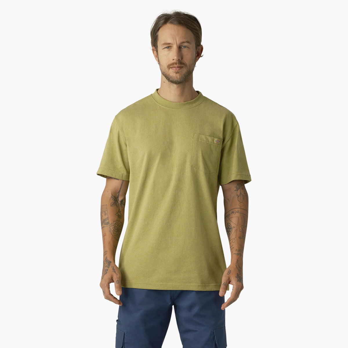 Dickies Men&#39;s Heavyweight Heathered Short Sleeve Pocket T-Shirt - Work World - Workwear, Work Boots, Safety Gear