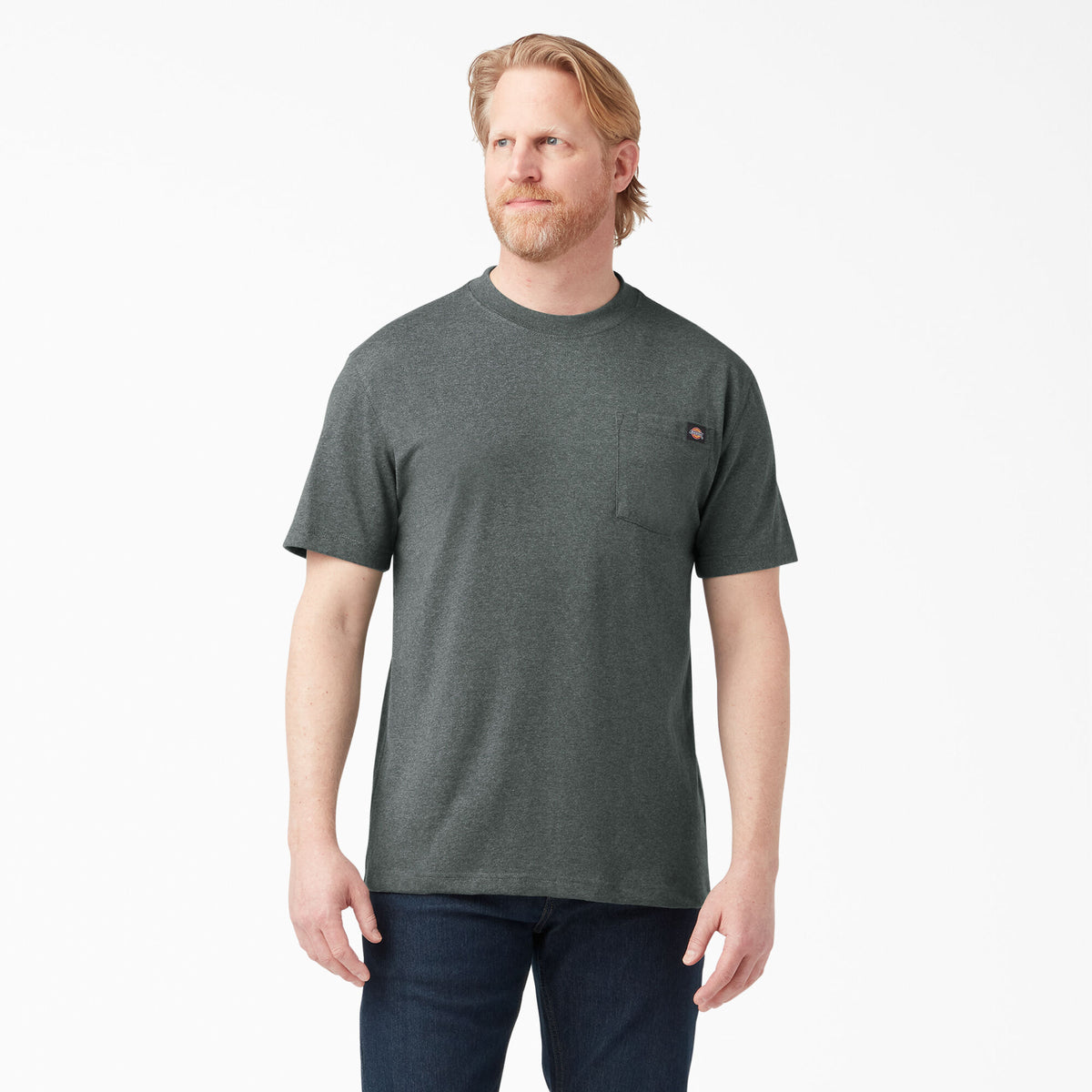 Dickies Men&#39;s Heavyweight Heathered Short Sleeve Pocket T-Shirt - Work World - Workwear, Work Boots, Safety Gear