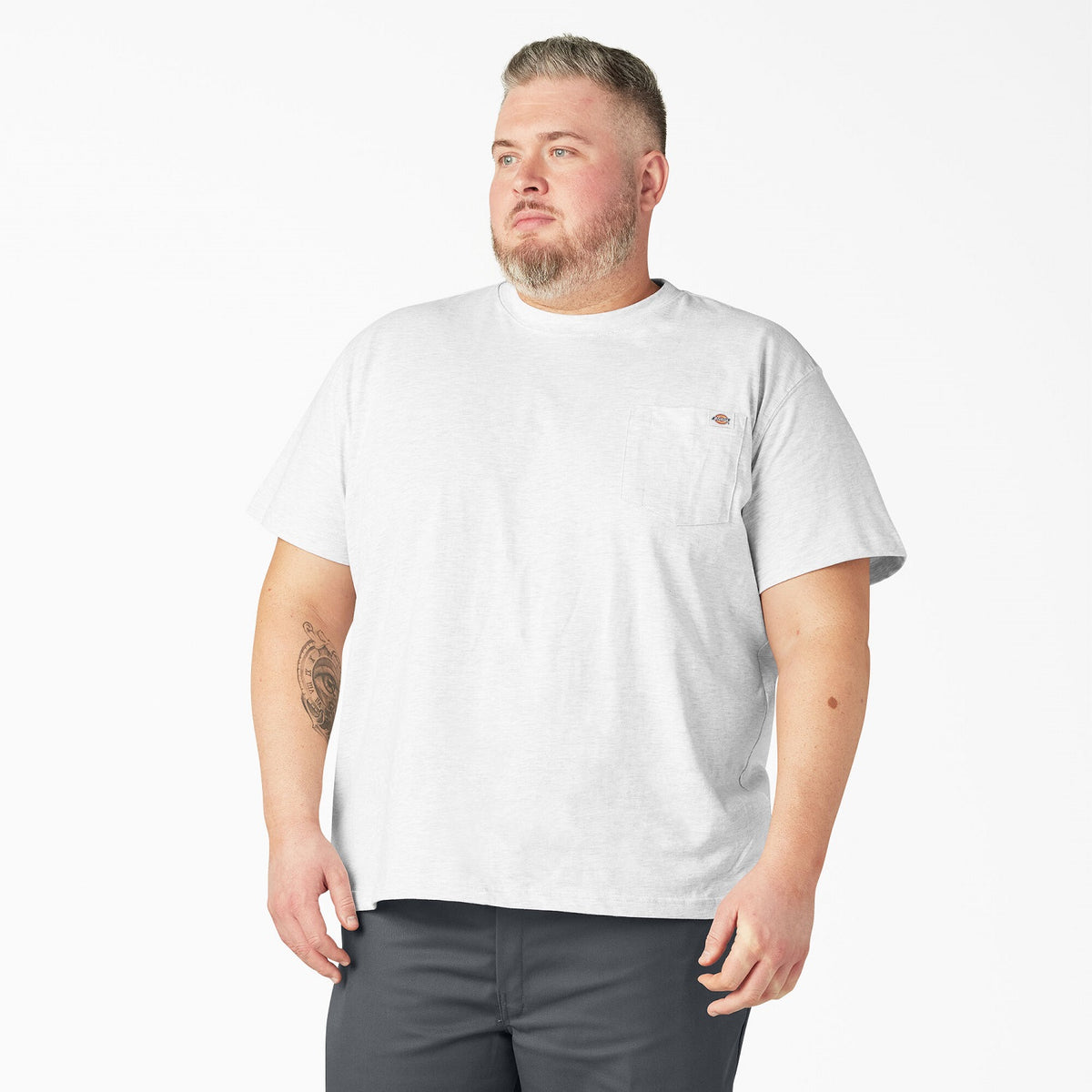 Dickies Men&#39;s Heavyweight Short Sleeve Pocket T-Shirt_Ash Gray - Work World - Workwear, Work Boots, Safety Gear