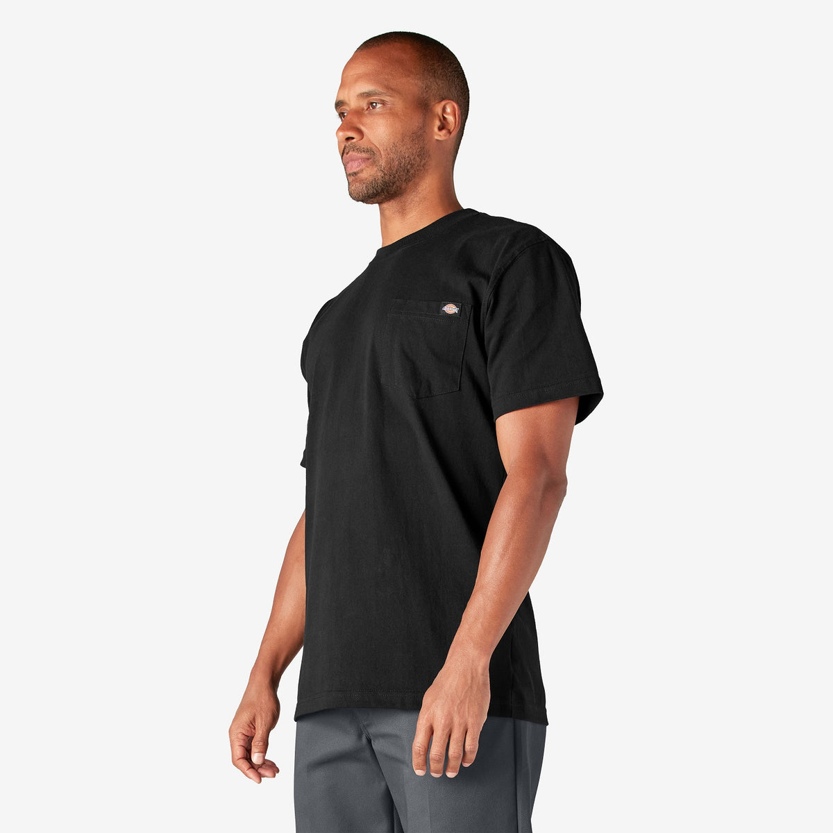 Dickies Men&#39;s Heavyweight Short Sleeve Pocket T-Shirt_Black - Work World - Workwear, Work Boots, Safety Gear