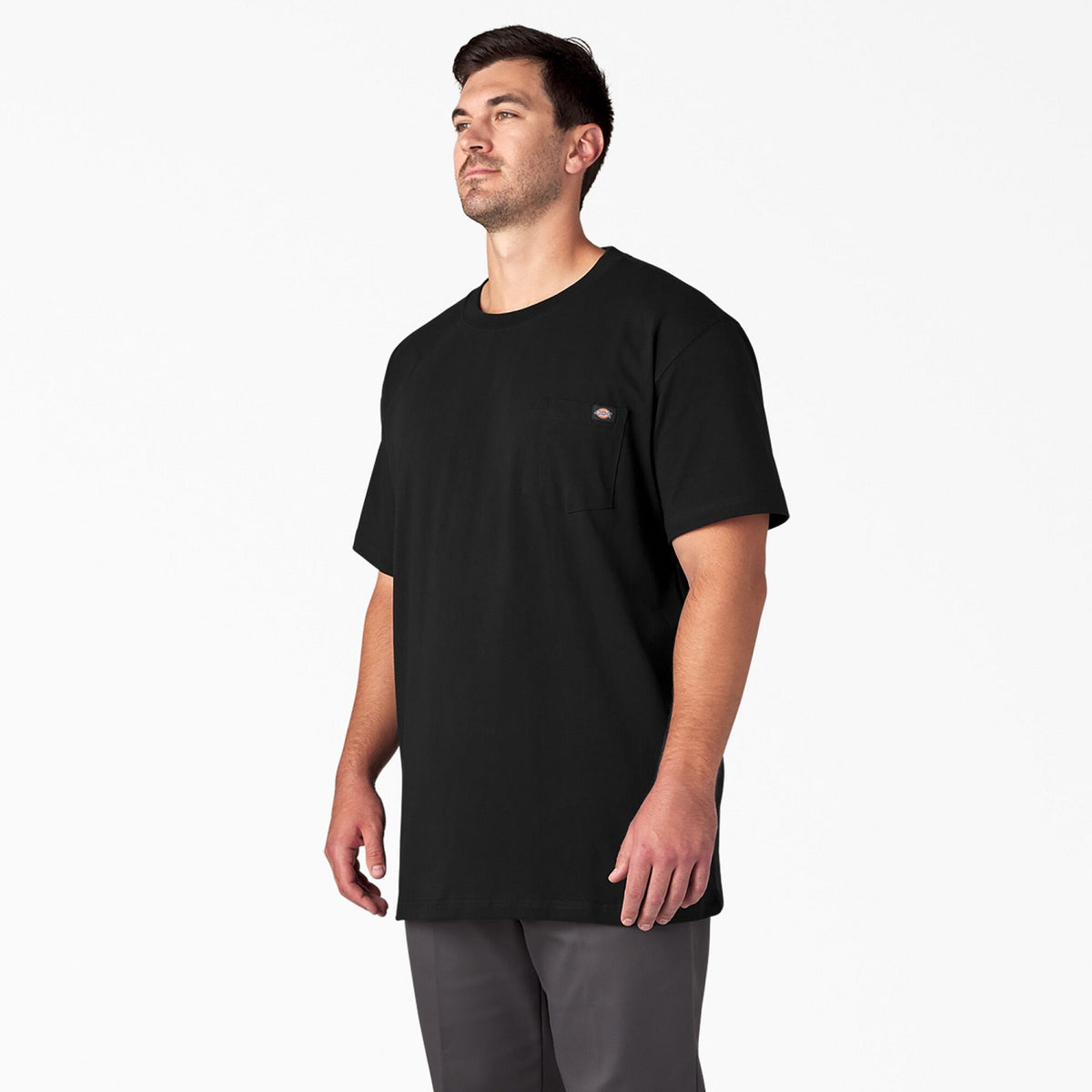 Dickies Men&#39;s Heavyweight Short Sleeve Pocket T-Shirt_Black - Work World - Workwear, Work Boots, Safety Gear