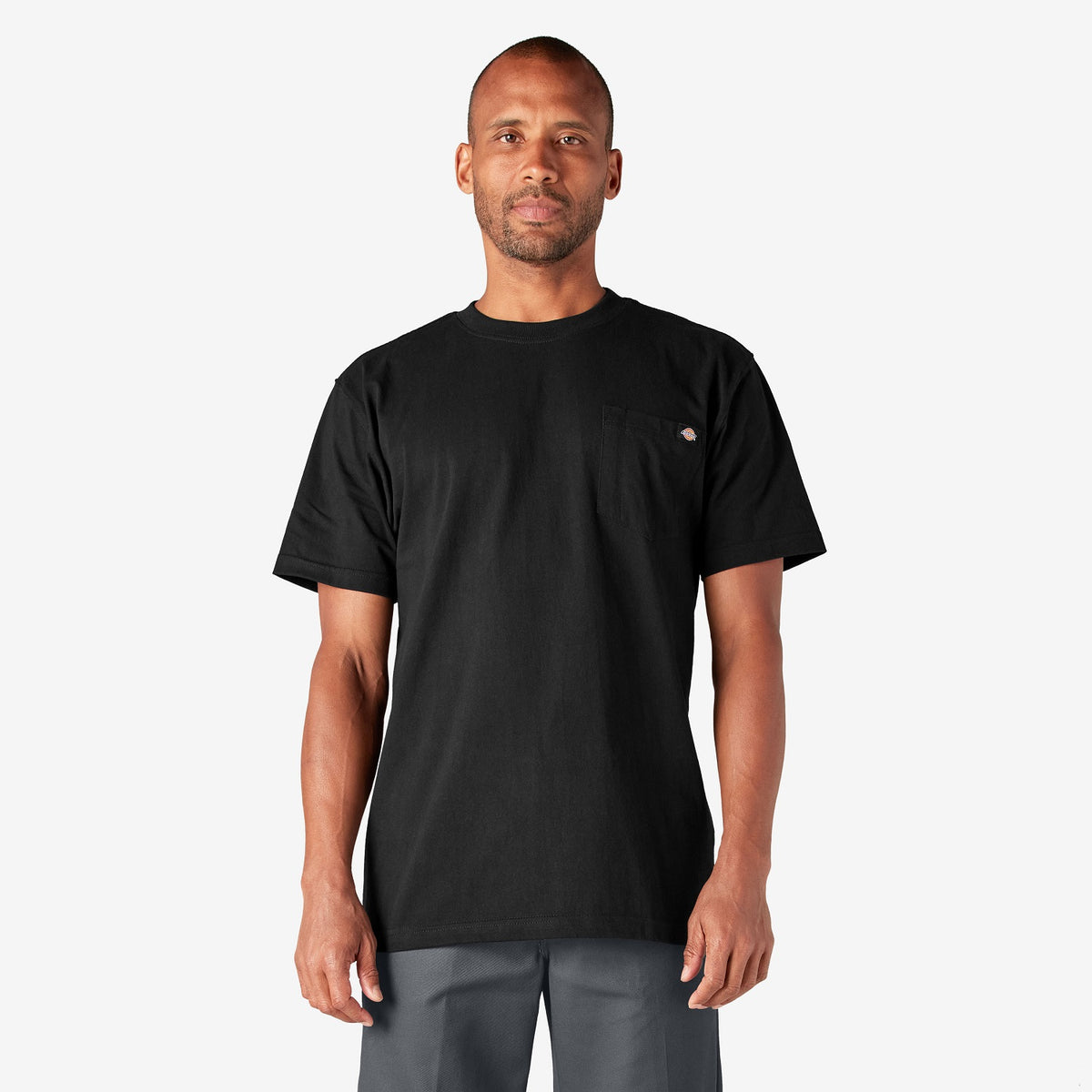 Dickies Men&#39;s Heavyweight Short Sleeve Pocket T-Shirt_Black - Work World - Workwear, Work Boots, Safety Gear