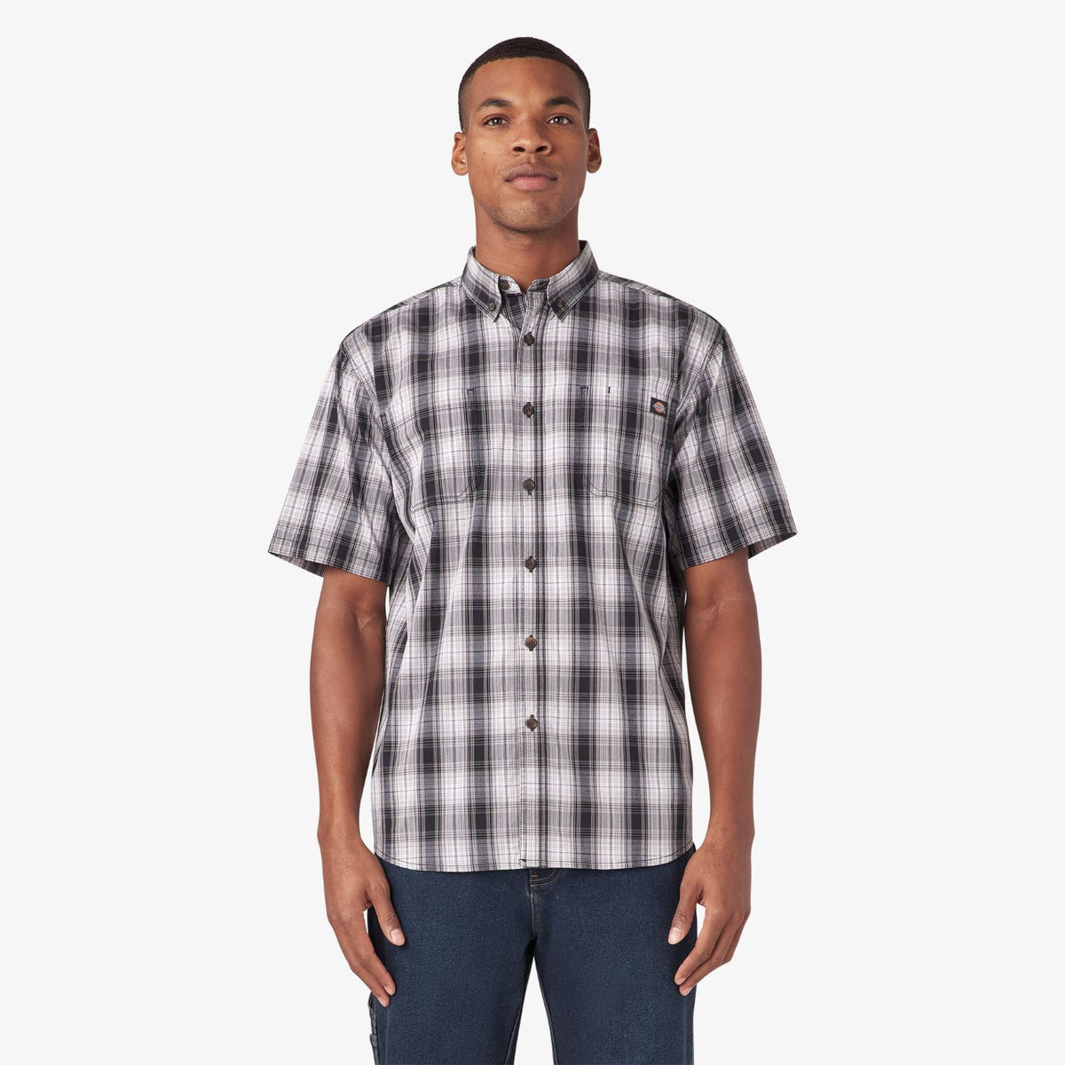 Dickies Men&#39;s FLEX Woven Short Sleeve Button-Down Shirt - Work World - Workwear, Work Boots, Safety Gear