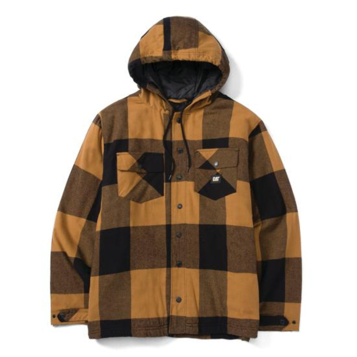 CAT Men&#39;s Hooded Flannel Snap-Front Shirt Jacket - Work World - Workwear, Work Boots, Safety Gear