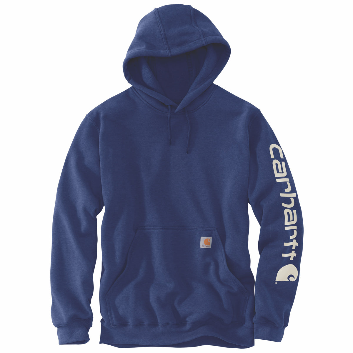 Carhartt Men&#39;s Signature Logo Hooded Pullover Sweatshirt_Scout Blue Heather - Work World - Workwear, Work Boots, Safety Gear