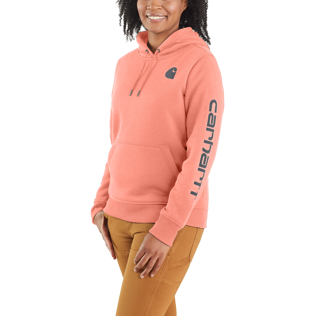 Carhartt Women s Clarksburg Graphic Sleeve Hoodie Hibiscus Heather Work World